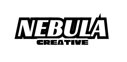 Nebula website logo black and whtie. Words only.